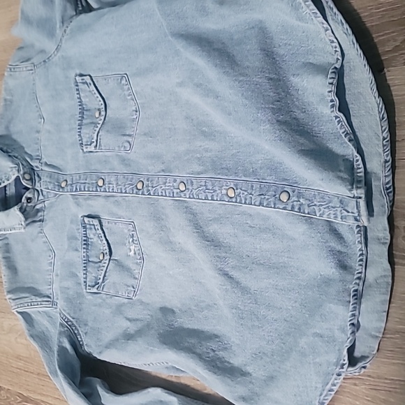 Lucky Brand Women's Shirt Size S/P Cowboy Blue Jeans Western Button-Down Denim - Picture 1 of 6